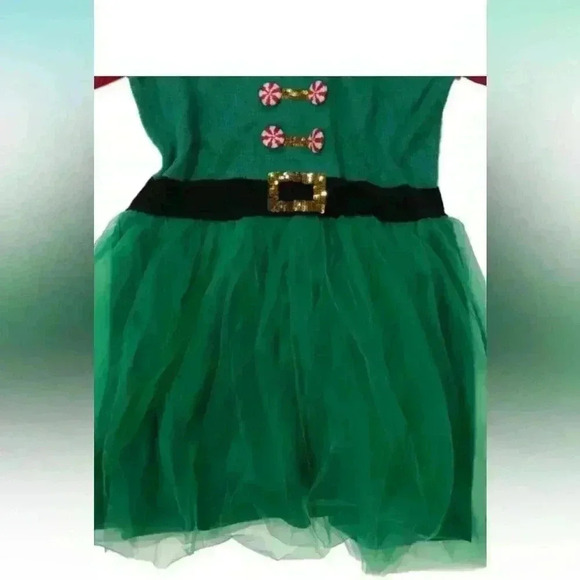 NWT Women’s Green Tulle Sequin Elf Christmas Holiday Sweater Dress Size XXL - Picture 3 of 9
